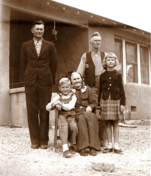 Four generations, 1935:  Ewald, Sherrill, Great-grandmother Caroline Fuchs, Albano, Ewalee